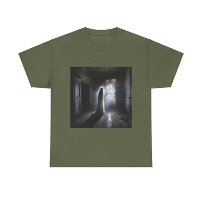 Unisex Heavy Cotton Tee - Eerie Ghostly Figure Art