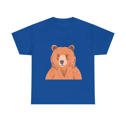 Bear Graphic Unisex Heavy Cotton Tee - Nature Lover's T-Shirt