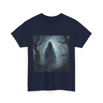 Unisex Heavy Cotton Tee - Spooky Ghost Vibes Graphic T-Shirt