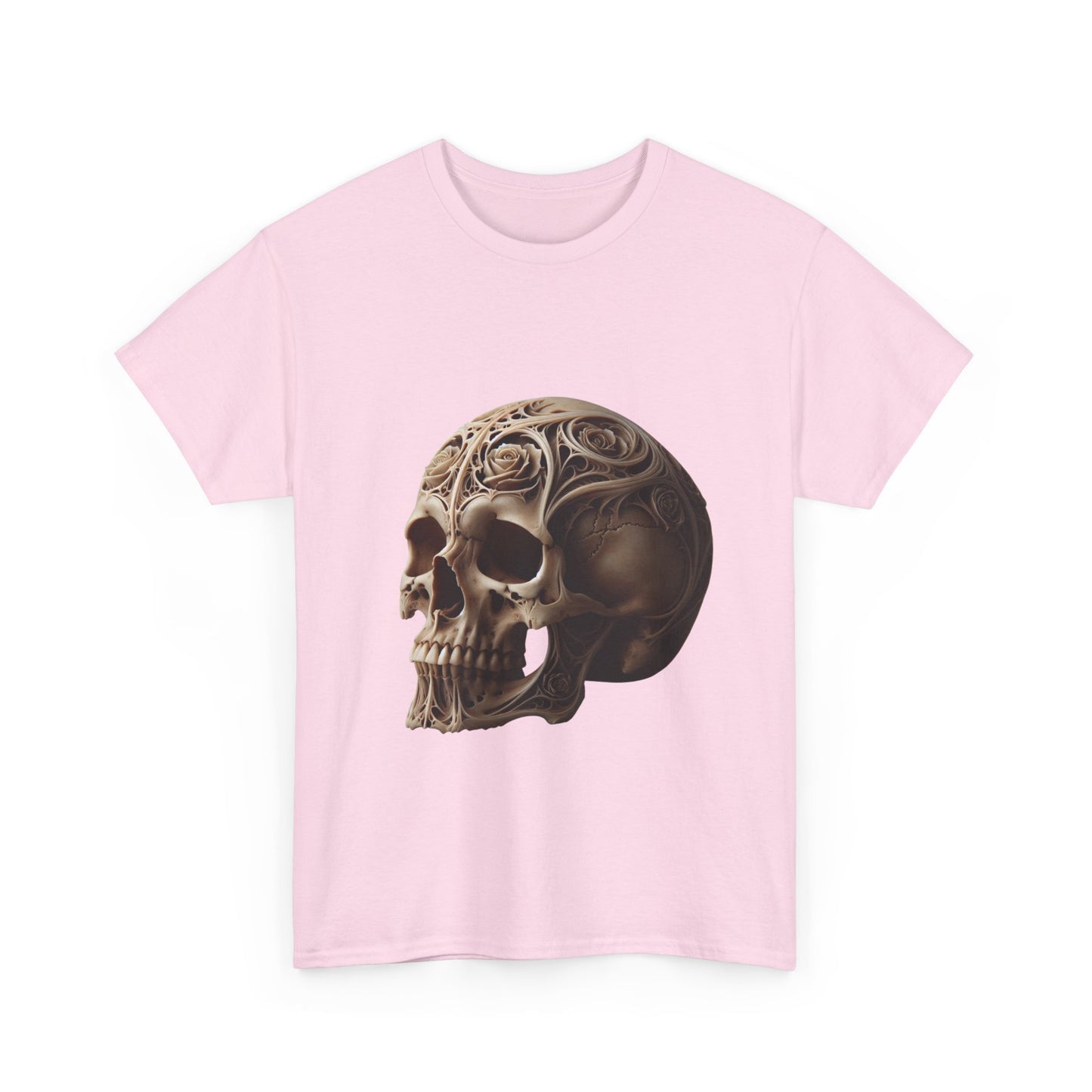 Skull Art Unisex Heavy Cotton Tee - Edgy Graphic T-Shirt for Casual Wear