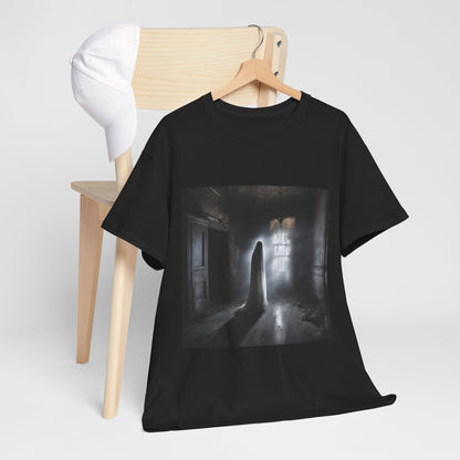 Unisex Heavy Cotton Tee - Eerie Ghostly Figure Art