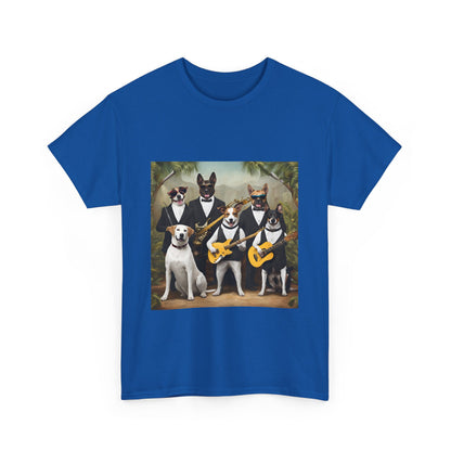 "Swingin' Tails" Unisex Heavy Cotton Tee - Fun Dog Band Graphic Tee