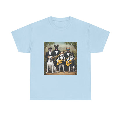 "Swingin' Tails" Unisex Heavy Cotton Tee - Fun Dog Band Graphic Tee