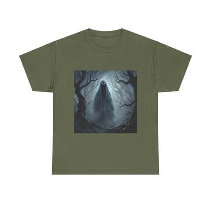 Unisex Heavy Cotton Tee - Spooky Ghost Vibes Graphic T-Shirt