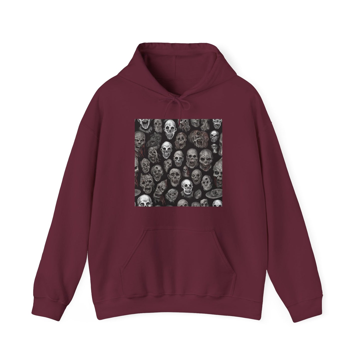 Graphic Skull Design Unisex Heavy Blend™ Hoodie - Edgy Streetwear for Halloween and Everyday Style