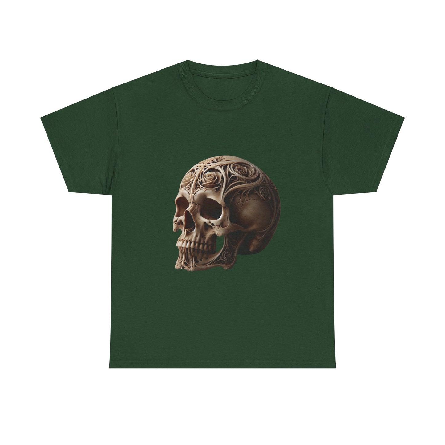 Skull Art Unisex Heavy Cotton Tee - Edgy Graphic T-Shirt for Casual Wear