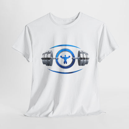 Motivational Gym T-Shirt for Fitness Enthusiasts - Heavy Cotton Tee with Barbell Design