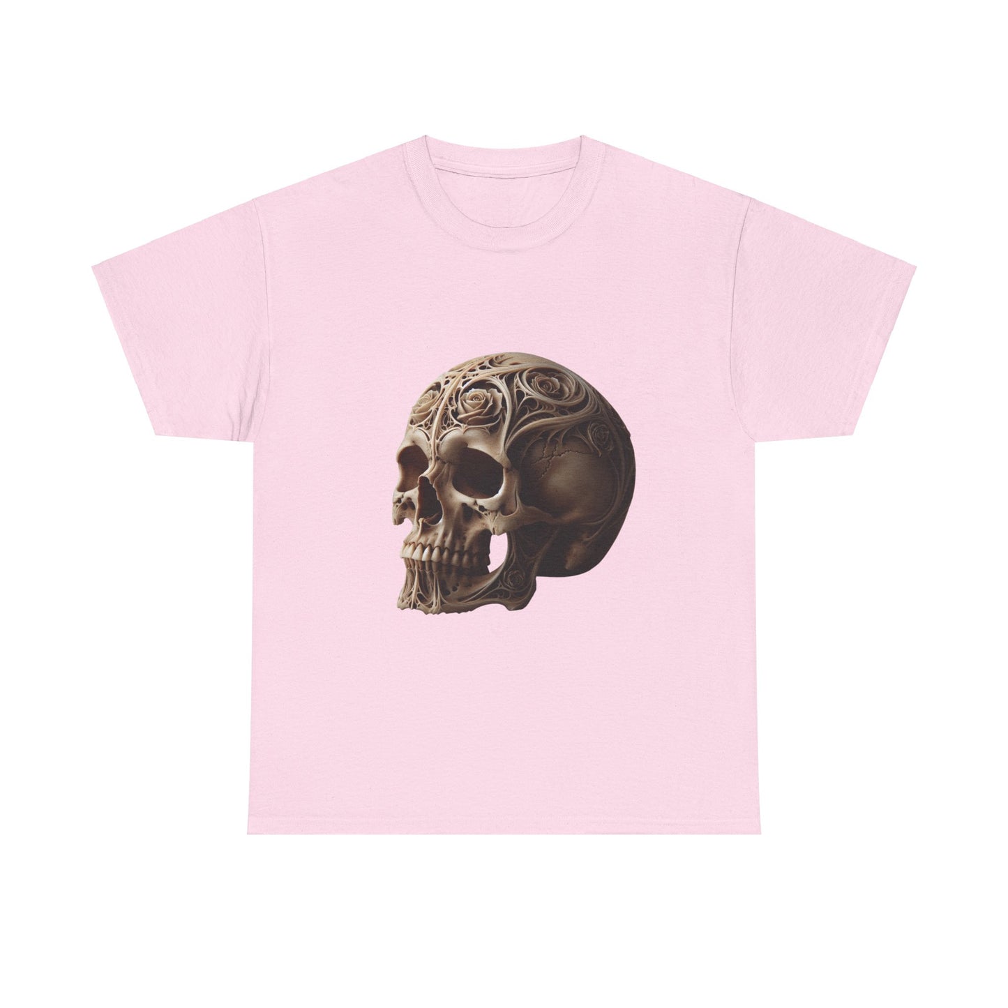 Skull Art Unisex Heavy Cotton Tee - Edgy Graphic T-Shirt for Casual Wear