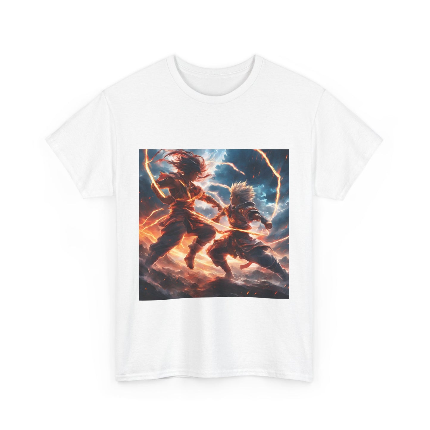 Epic Battle Unisex Heavy Cotton Tee - Vibrant Anime Design