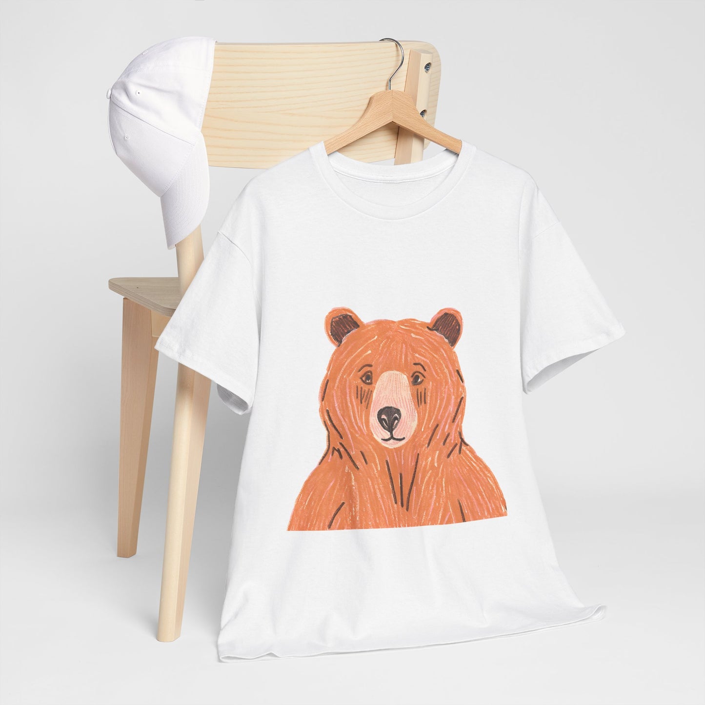 Bear Graphic Unisex Heavy Cotton Tee - Nature Lover's T-Shirt