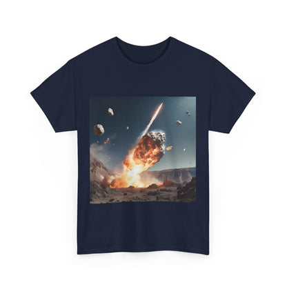 Asteroid Impact Unisex Heavy Cotton Tee - Space Explosion Graphic T-Shirt