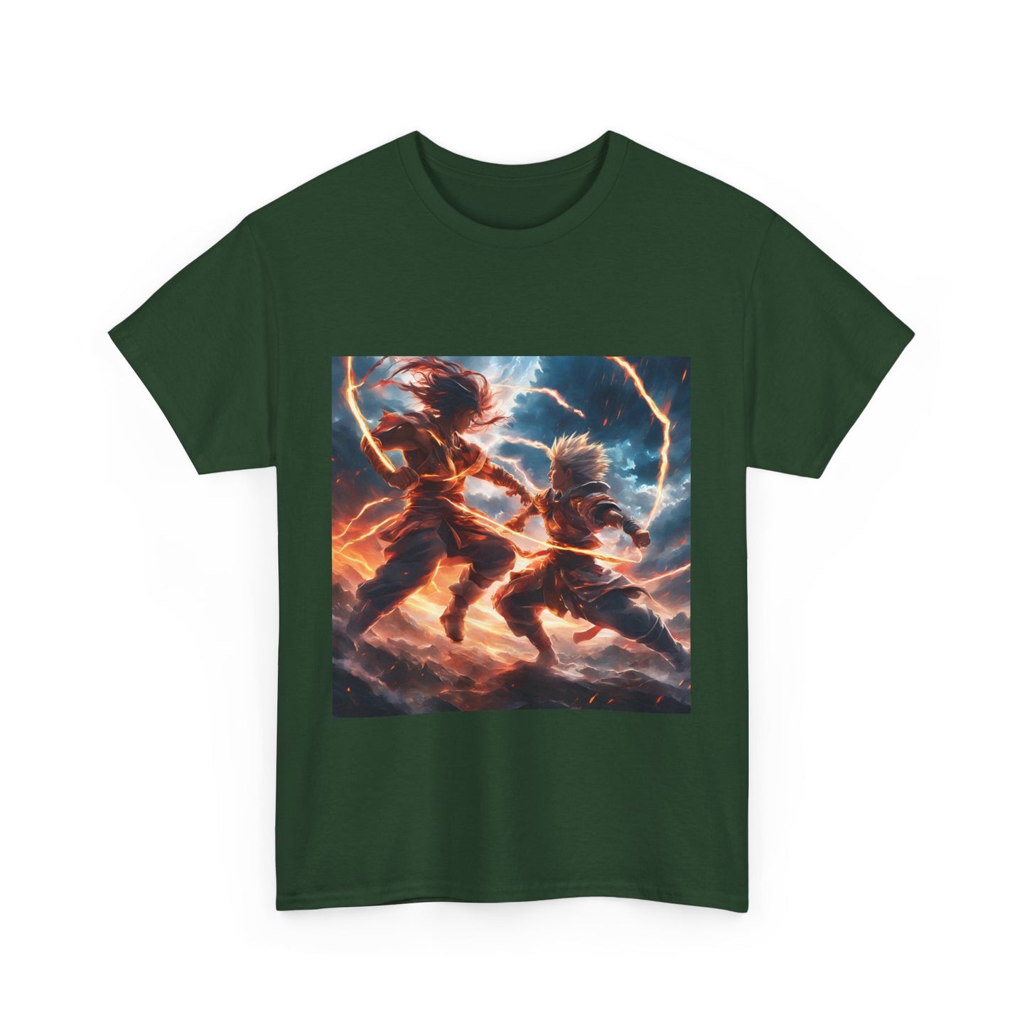 Epic Battle Unisex Heavy Cotton Tee - Vibrant Anime Design