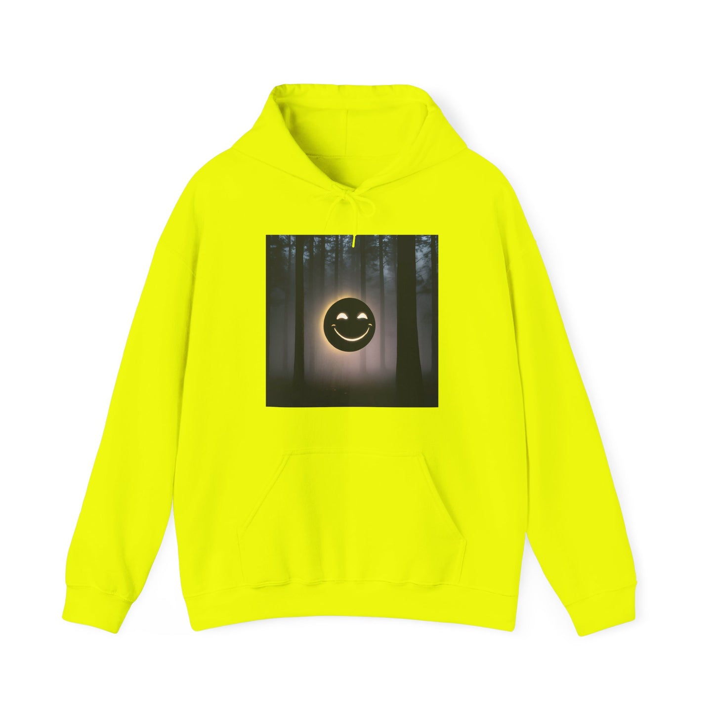 Smiley Moon Unisex Hoodie - Cozy Forest Vibes