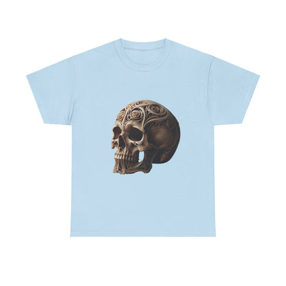 Skull Art Unisex Heavy Cotton Tee - Edgy Graphic T-Shirt for Casual Wear