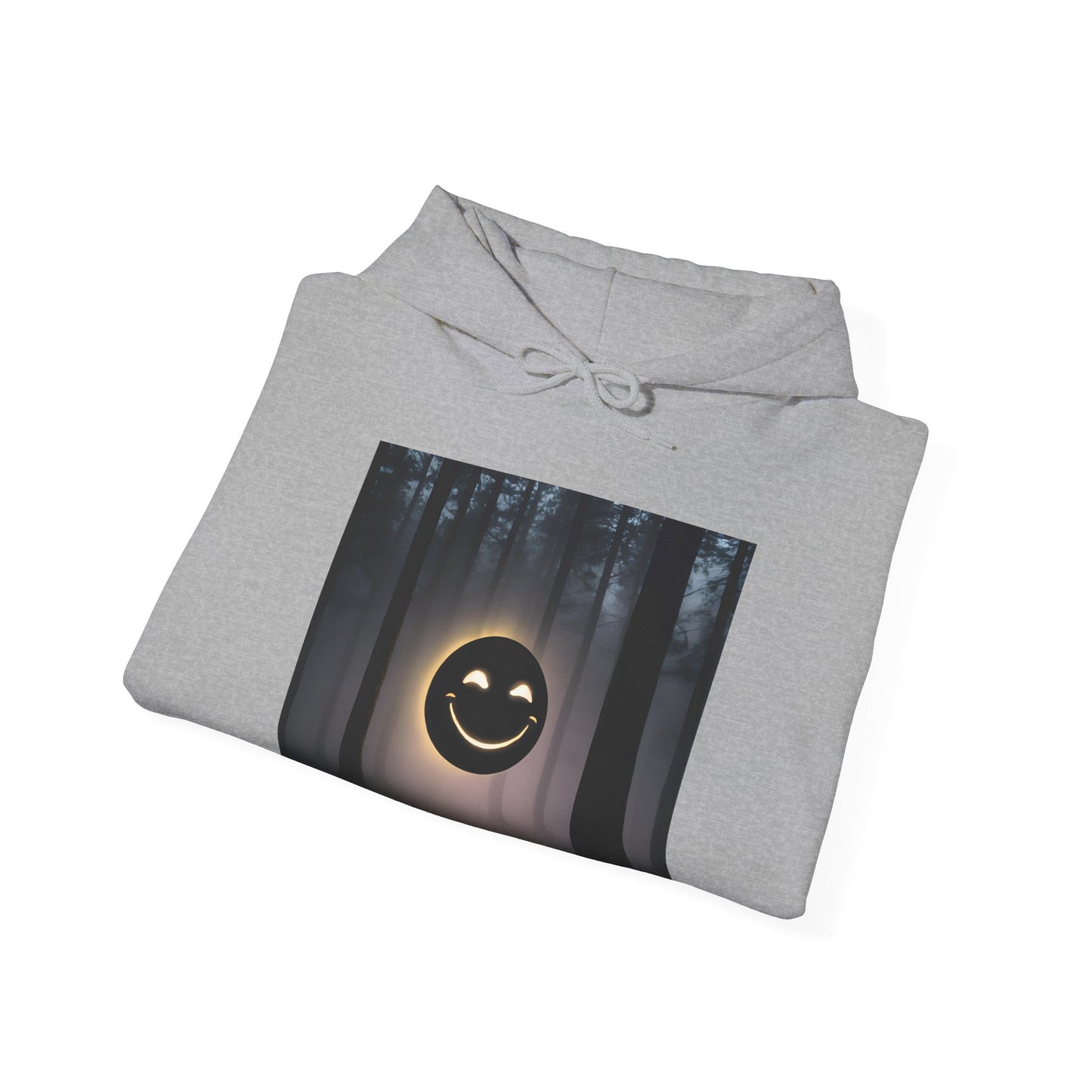 Smiley Moon Unisex Hoodie - Cozy Forest Vibes