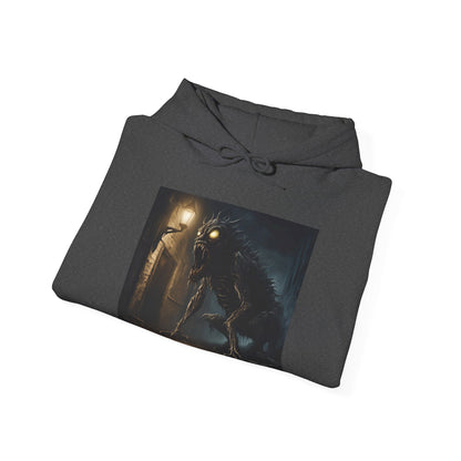 Unisex Heavy Blend™ Hooded Sweatshirt - Dark Creature Design for Halloween & Cozy Nights