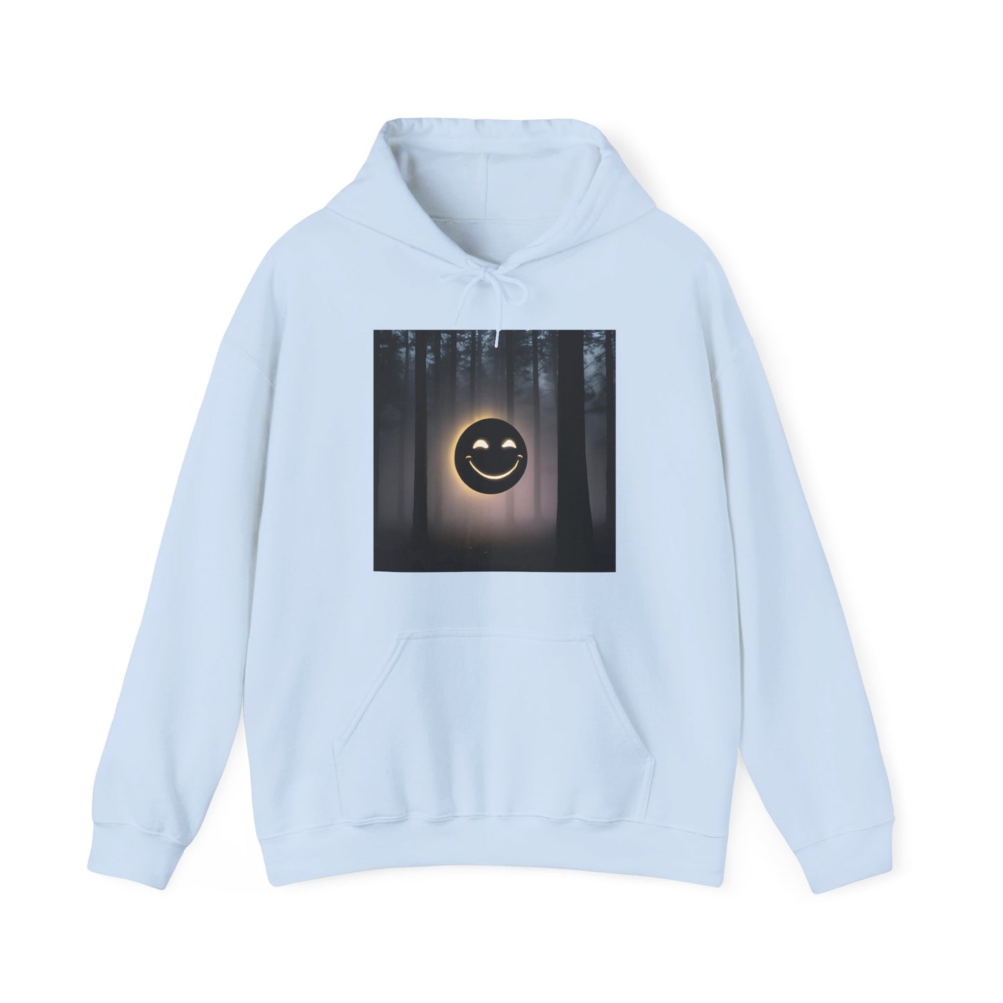 Smiley Moon Unisex Hoodie - Cozy Forest Vibes