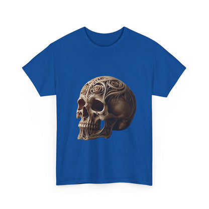 Skull Art Unisex Heavy Cotton Tee - Edgy Graphic T-Shirt for Casual Wear