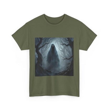 Unisex Heavy Cotton Tee - Spooky Ghost Vibes Graphic T-Shirt