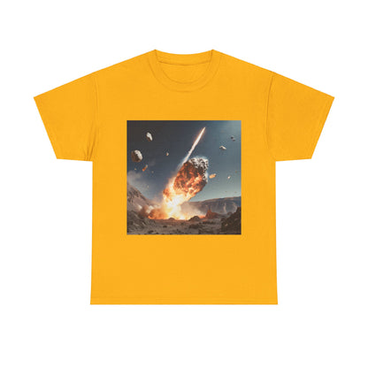 Asteroid Impact Unisex Heavy Cotton Tee - Space Explosion Graphic T-Shirt