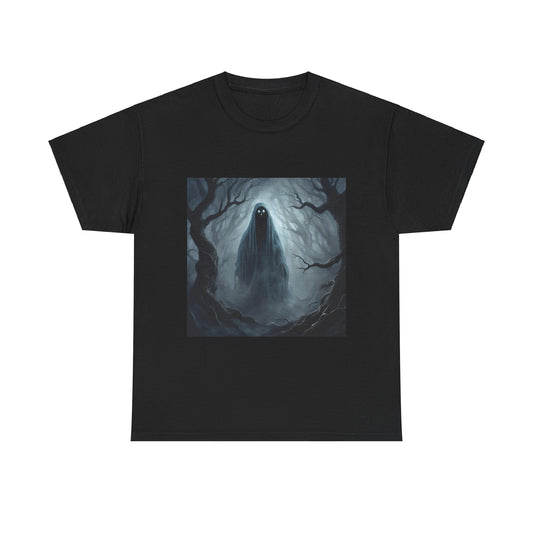 Unisex Heavy Cotton Tee - Spooky Ghost Vibes Graphic T-Shirt