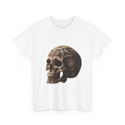 Skull Art Unisex Heavy Cotton Tee - Edgy Graphic T-Shirt for Casual Wear