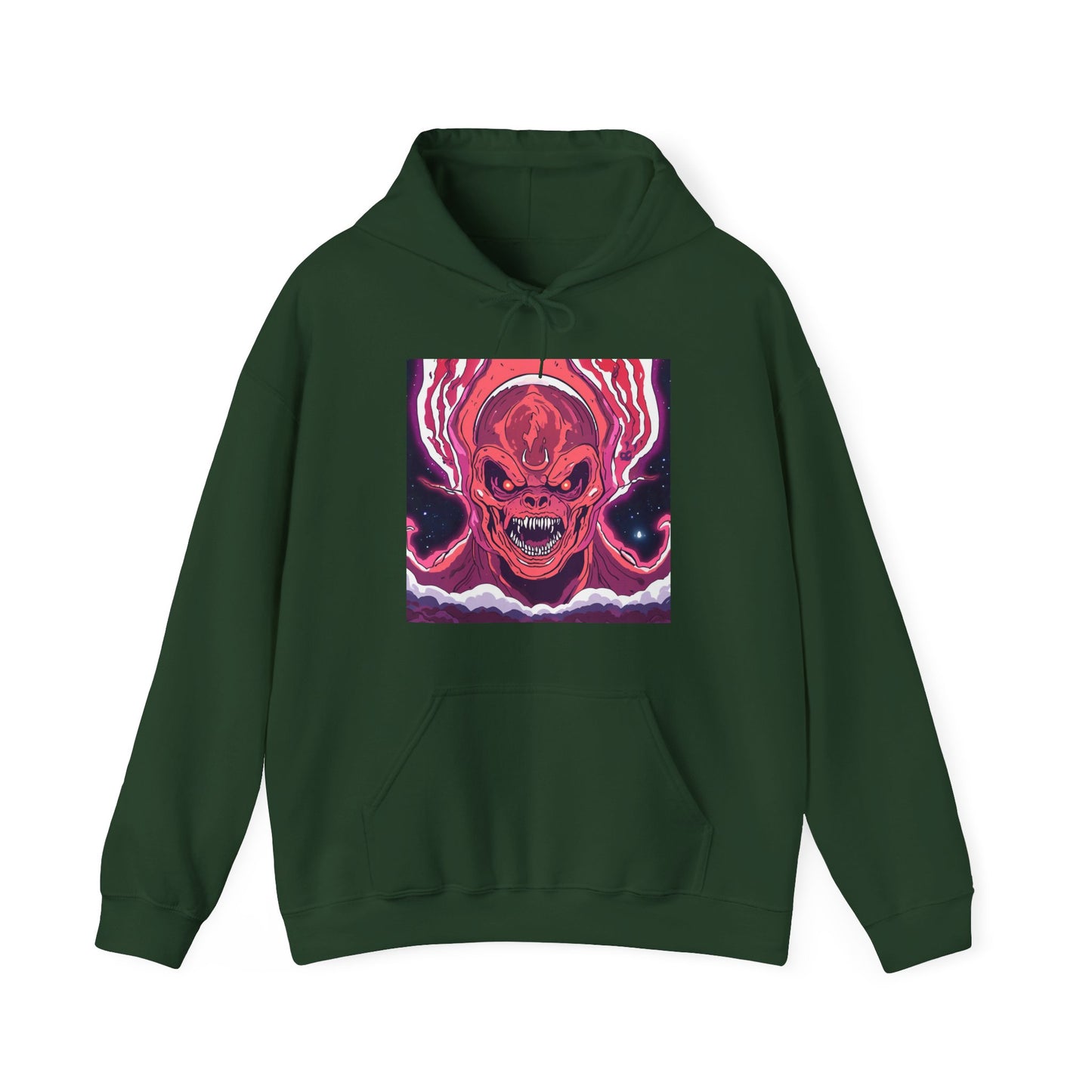 Unisex Heavy Blend™ Hooded Sweatshirt - Fiery Demon Design for Casual Wear