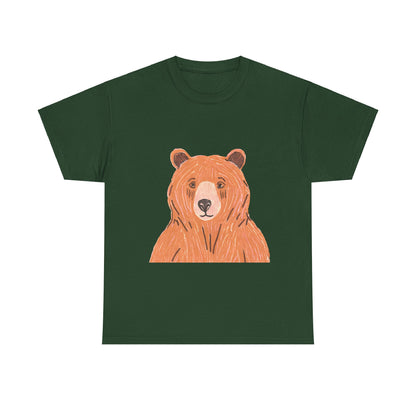 Bear Graphic Unisex Heavy Cotton Tee - Nature Lover's T-Shirt