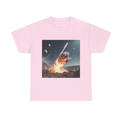 Asteroid Impact Unisex Heavy Cotton Tee - Space Explosion Graphic T-Shirt