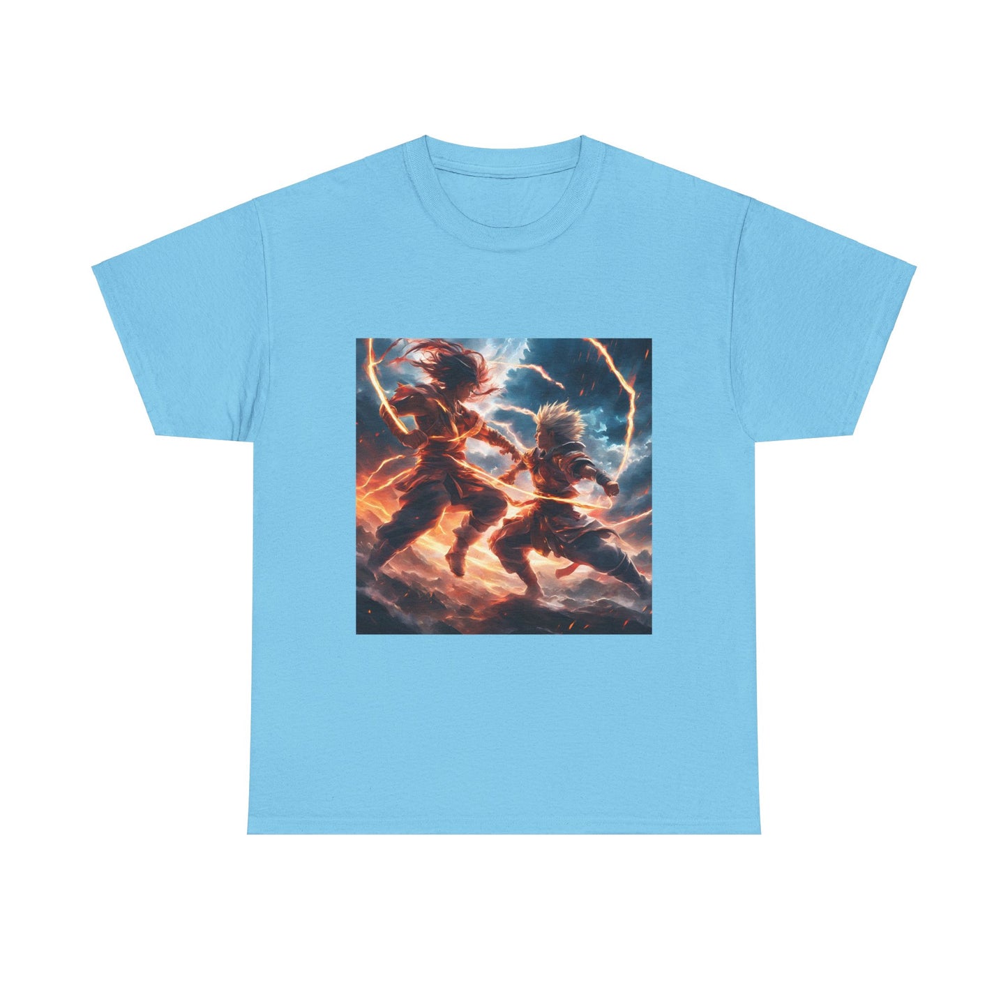 Epic Battle Unisex Heavy Cotton Tee - Vibrant Anime Design