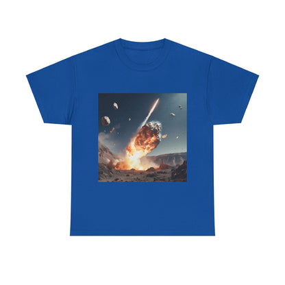 Asteroid Impact Unisex Heavy Cotton Tee - Space Explosion Graphic T-Shirt