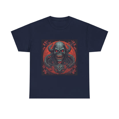 Gothic Skull Unisex Heavy Cotton Tee - Spooky Vintage Design for Halloween Enthusiasts