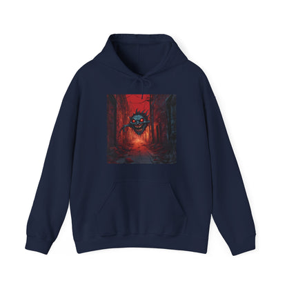 Unisex Heavy Blend™ Hooded Sweatshirt - Spooky Monster Design for Fall and Halloween