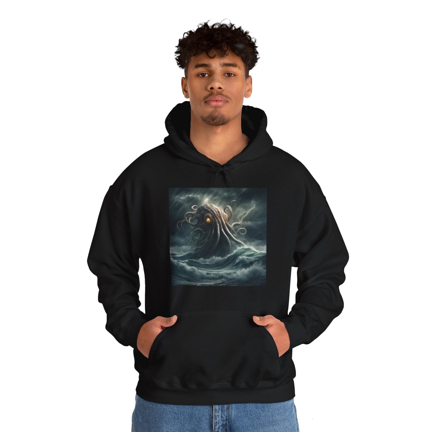 Cthulhu-Inspired Unisex Heavy Blend Hoodie - Perfect for Horror Fans and Cozy Nights