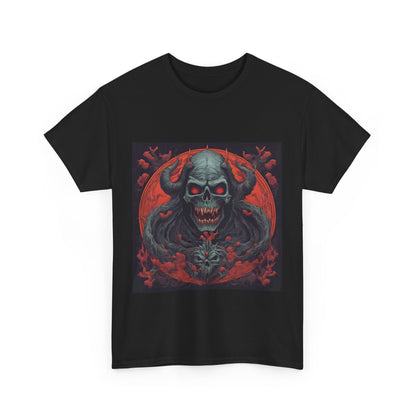 Gothic Skull Unisex Heavy Cotton Tee - Spooky Vintage Design for Halloween Enthusiasts