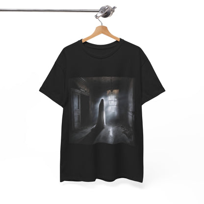 Unisex Heavy Cotton Tee - Eerie Ghostly Figure Art