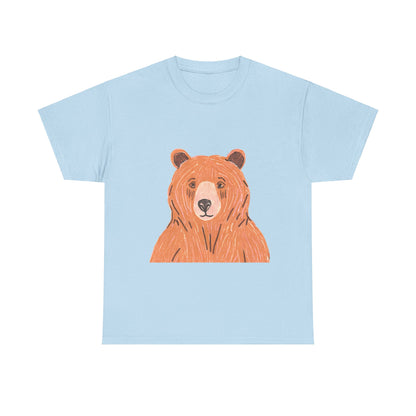 Bear Graphic Unisex Heavy Cotton Tee - Nature Lover's T-Shirt