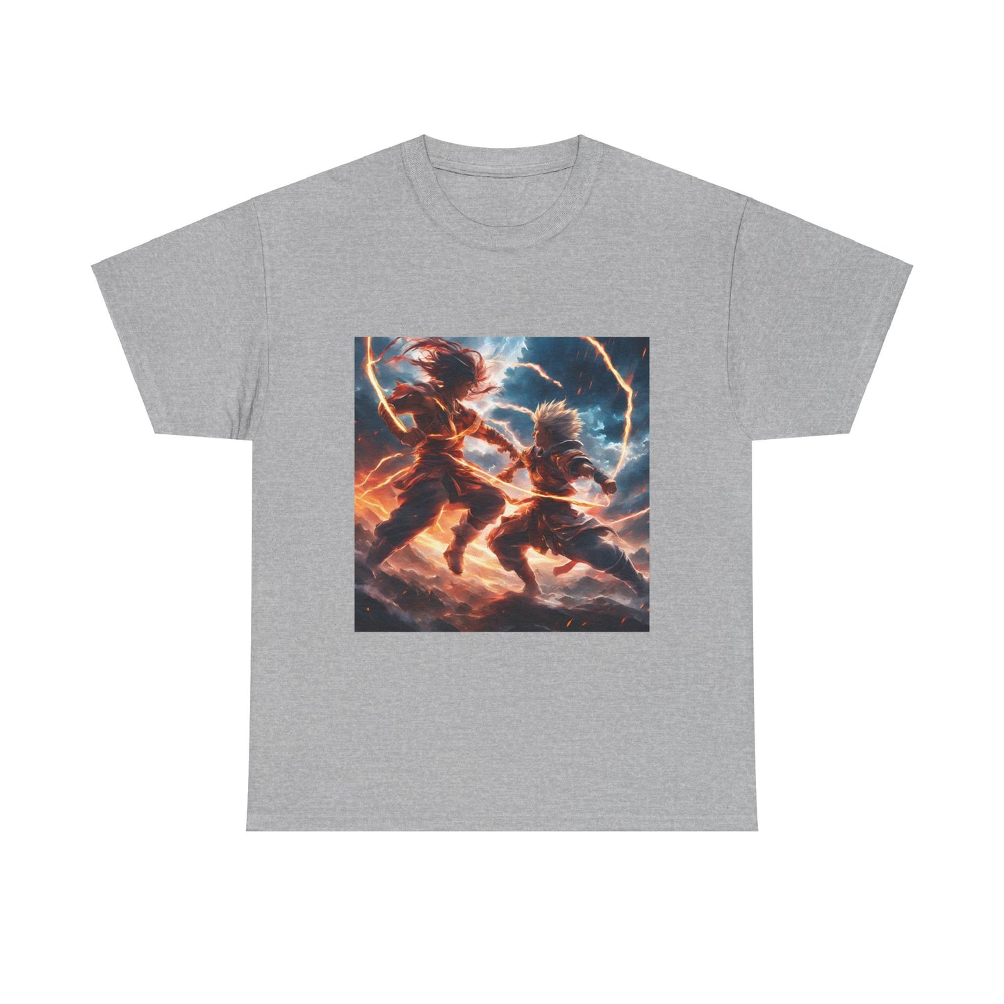 Epic Battle Unisex Heavy Cotton Tee - Vibrant Anime Design