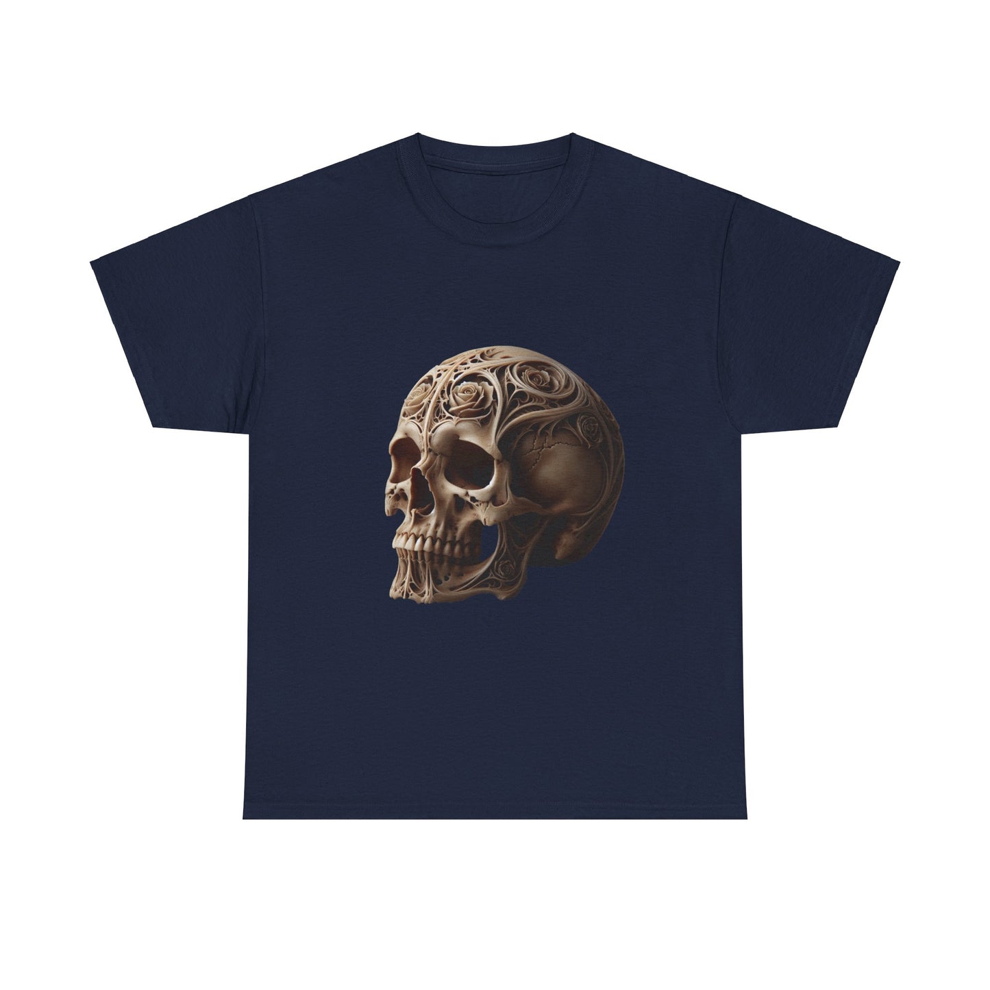 Skull Art Unisex Heavy Cotton Tee - Edgy Graphic T-Shirt for Casual Wear