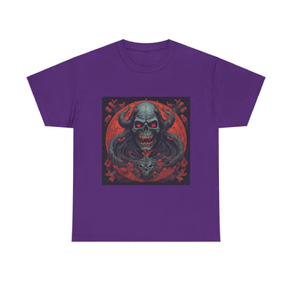 Gothic Skull Unisex Heavy Cotton Tee - Spooky Vintage Design for Halloween Enthusiasts