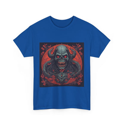 Gothic Skull Unisex Heavy Cotton Tee - Spooky Vintage Design for Halloween Enthusiasts