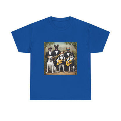 "Swingin' Tails" Unisex Heavy Cotton Tee - Fun Dog Band Graphic Tee