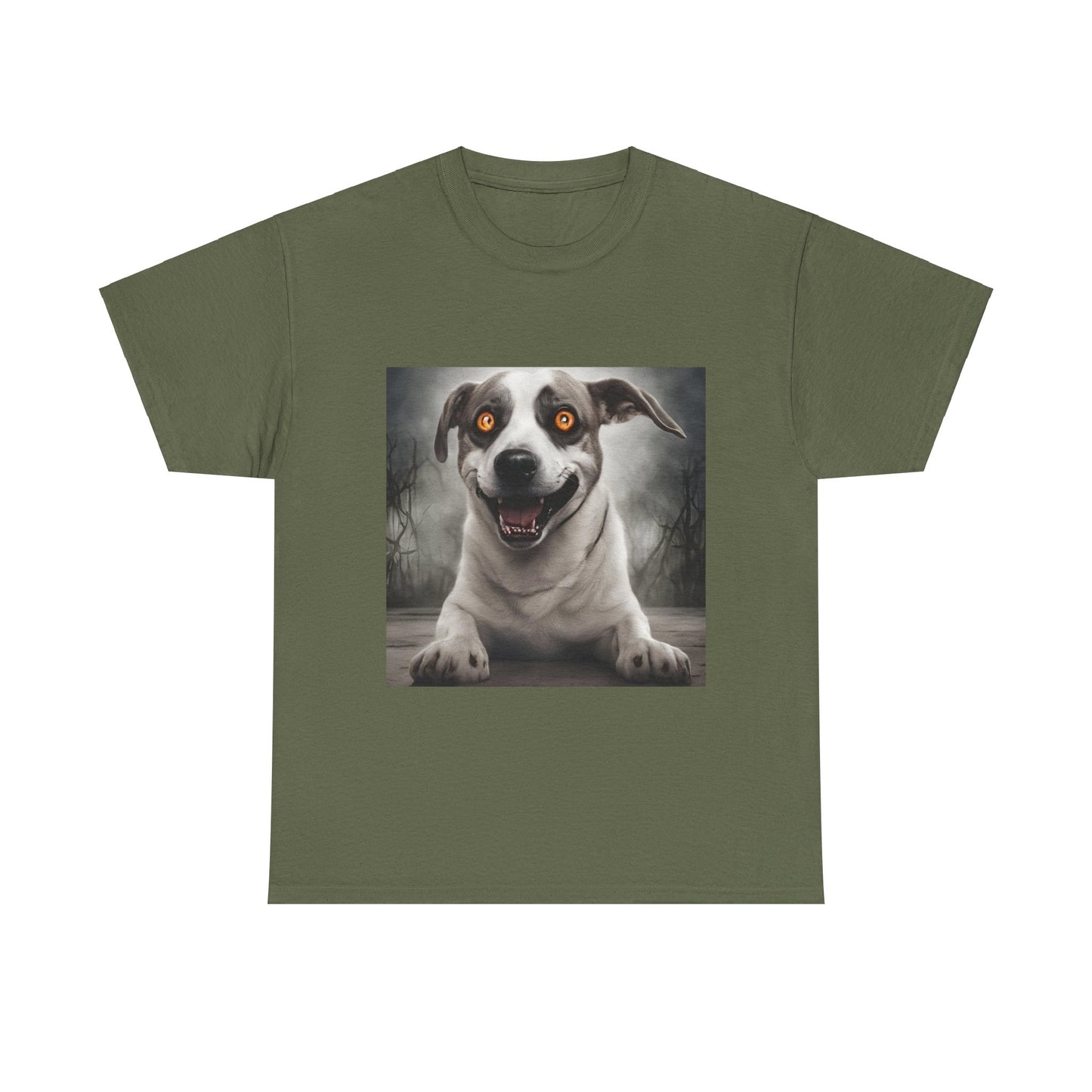 Creepy Dog Graphic Unisex Heavy Cotton Tee - Perfect for Dog Lovers