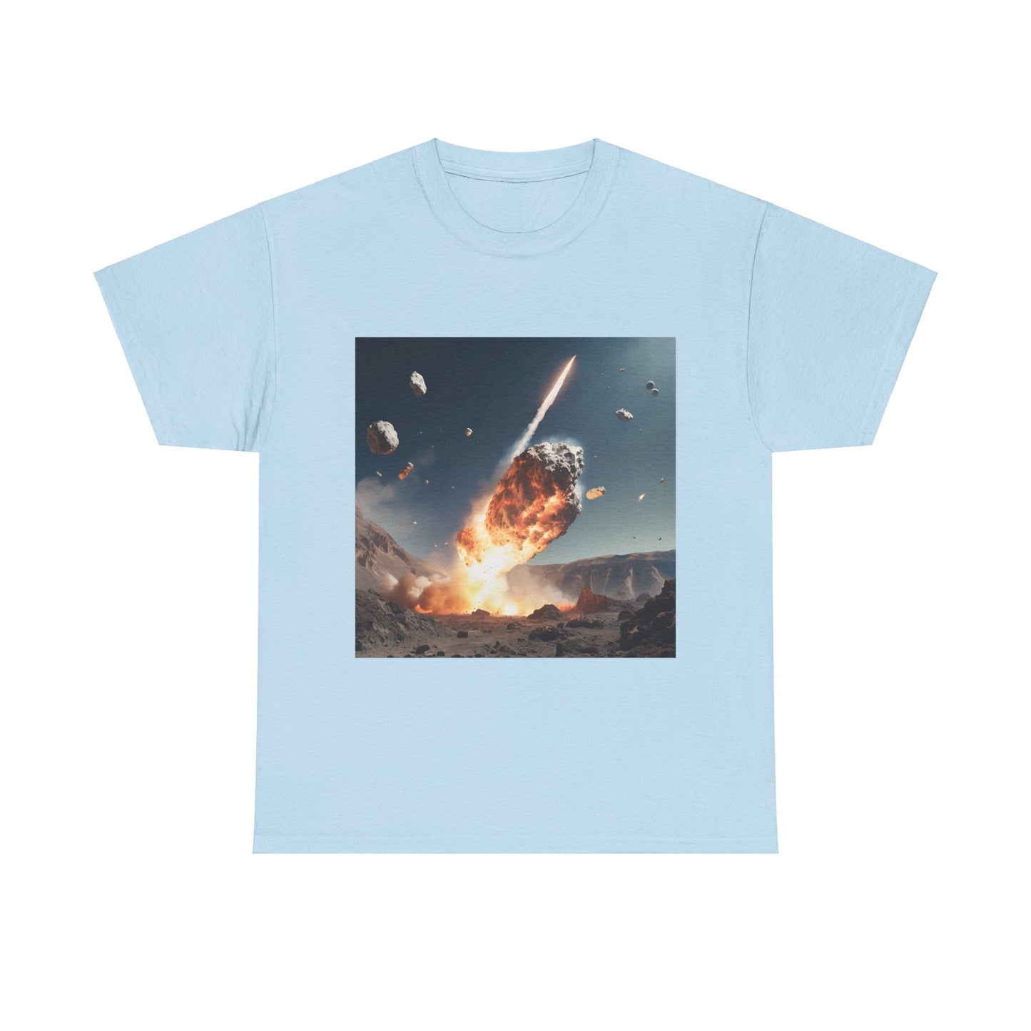 Asteroid Impact Unisex Heavy Cotton Tee - Space Explosion Graphic T-Shirt