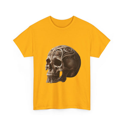 Skull Art Unisex Heavy Cotton Tee - Edgy Graphic T-Shirt for Casual Wear