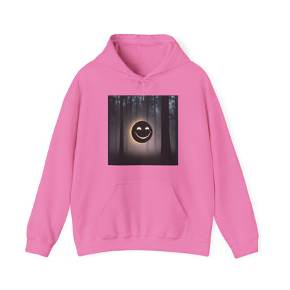 Smiley Moon Unisex Hoodie - Cozy Forest Vibes