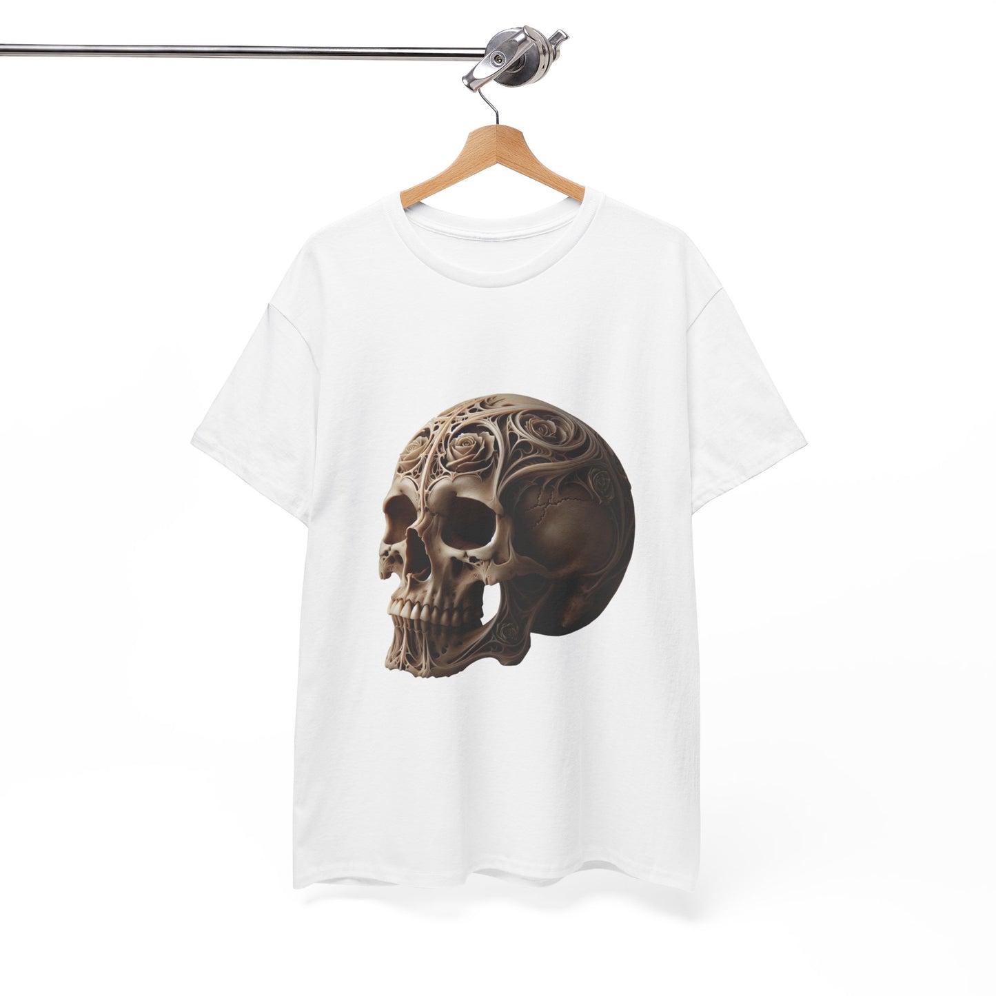 Skull Art Unisex Heavy Cotton Tee - Edgy Graphic T-Shirt for Casual Wear