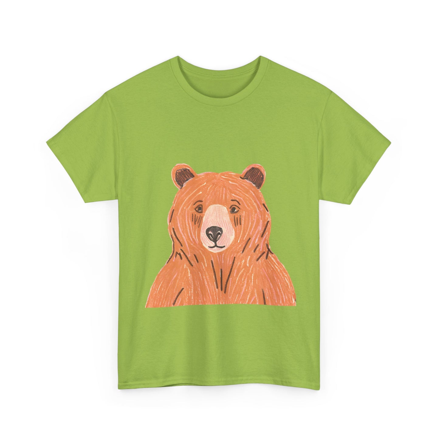 Bear Graphic Unisex Heavy Cotton Tee - Nature Lover's T-Shirt