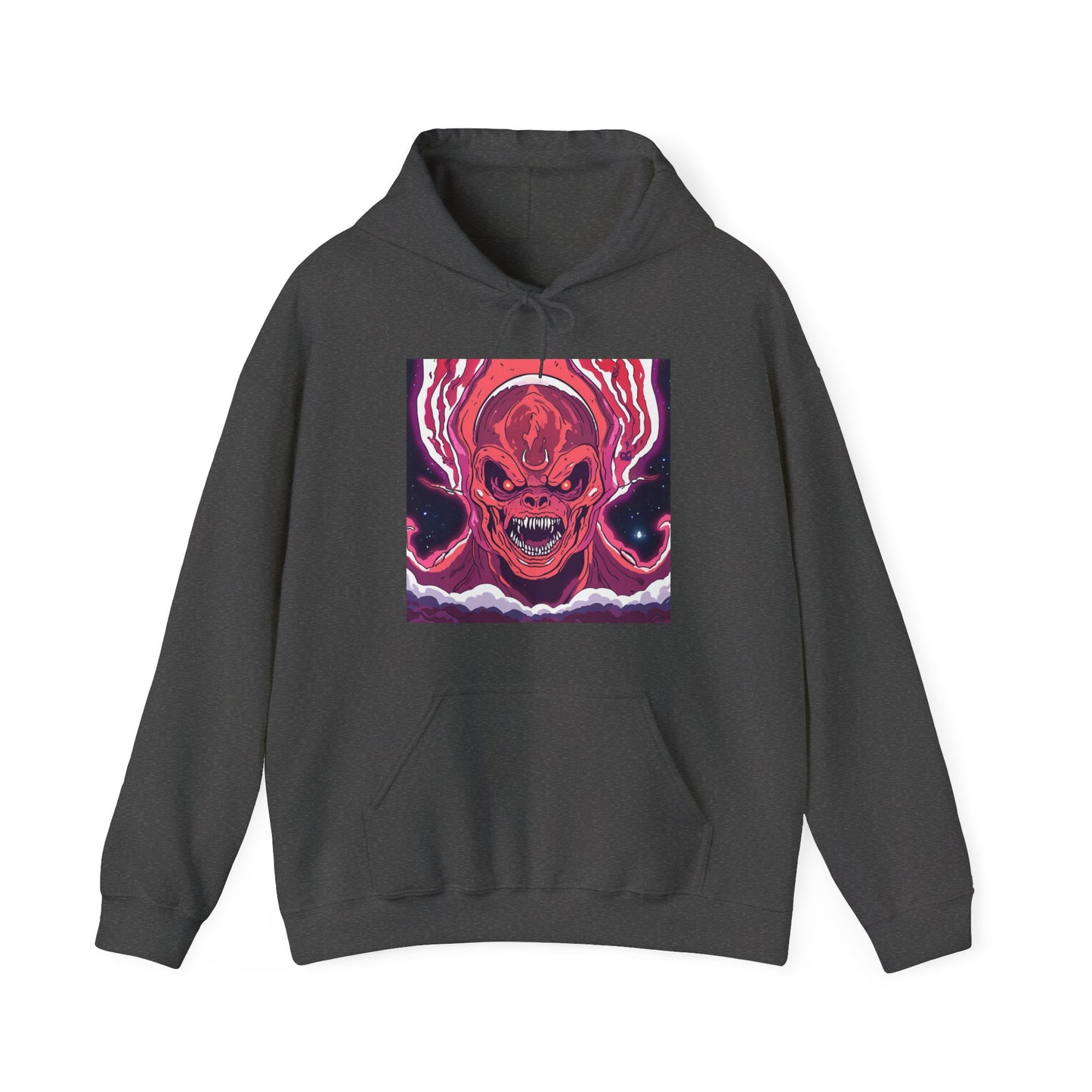 Unisex Heavy Blend™ Hooded Sweatshirt - Fiery Demon Design for Casual Wear