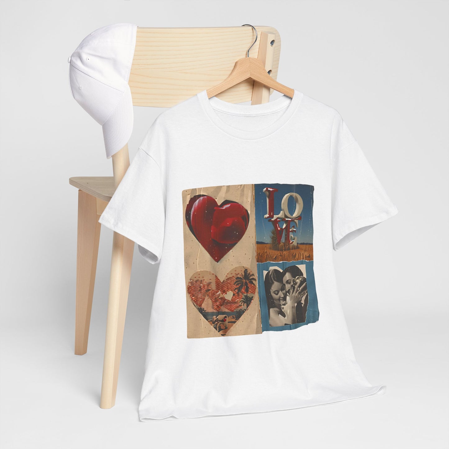 Vintage Love Unisex Heavy Cotton Tee - Casual Retro Graphic T-Shirt